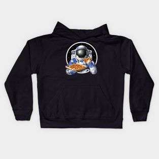 Space Astronaut Eating Pizza Kids Hoodie